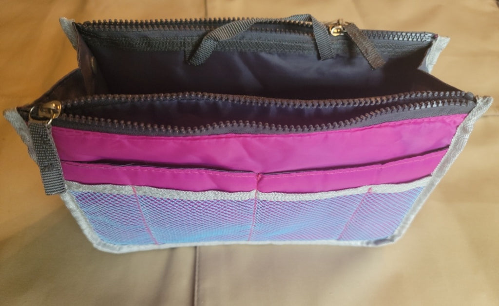 Dark pink nylon double purse